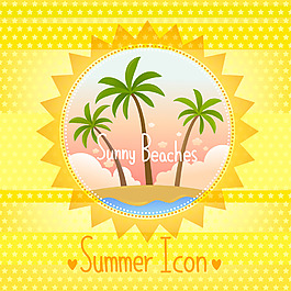 卡通夏季椰子树背景