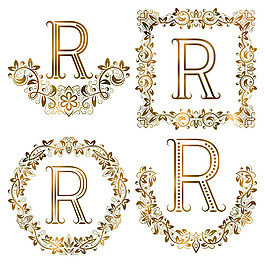 R花纹字母组合图片