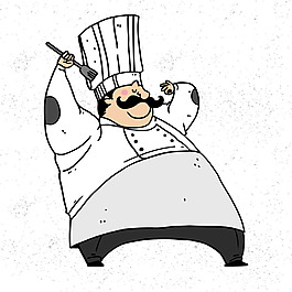 手画厨师角色插图