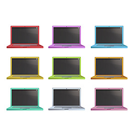 各种颜色笔记本电脑插图