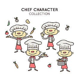 快乐的厨师角色插图背景