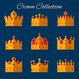 红色宝石皇冠平面设计图标