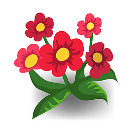 红红的花儿卡通图片图片