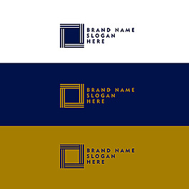 几个颜色版本正方形标志logo