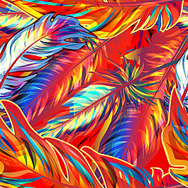 彩色手绘羽毛背景