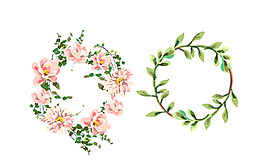 矢量花瓣花圈