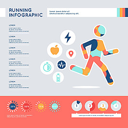 彩色跑步主题信息图模板