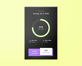 卡路里计算器应用界面网页UI素材