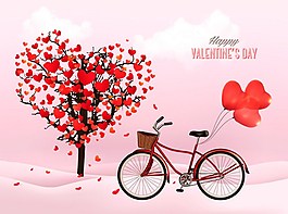 自行车浪漫背景素材