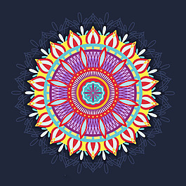 五颜六色的曼陀罗花纹抽象背景