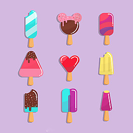 美味多彩的冰淇淋图标