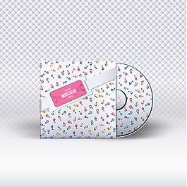 彩色装饰图案音乐光盘包装背景