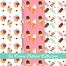 彩色冰淇淋装饰图案平面设计素材