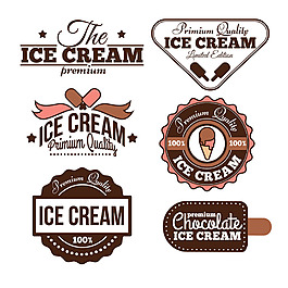复古风格冰淇淋徽章矢量素材