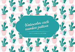 清新手绘仙人掌背景