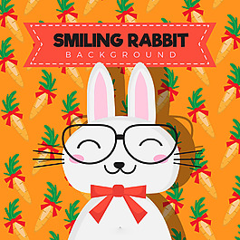 彩色微笑的兔子胡萝卜背景