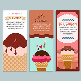 几个冰淇淋插图彩色卡片