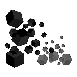 黑色立体方块元素