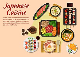 桌面卡通美食矢量素材
