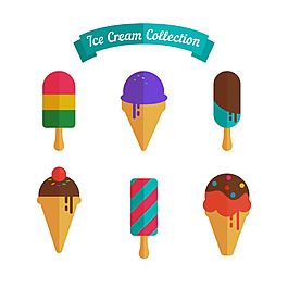 梦幻般的冰淇淋插图平面设计素材