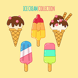 丰富多彩的冰淇淋系列图标