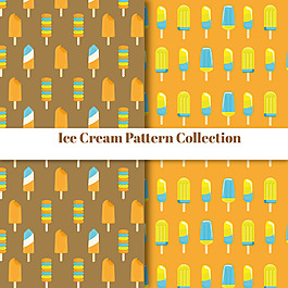 扁平风格冰淇淋装饰图案