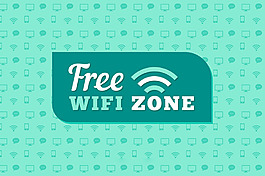 免费wifi区图标绿色装饰图案背景