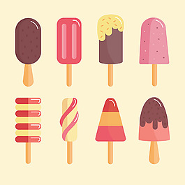 手绘彩色创意冰淇淋插图图标系列