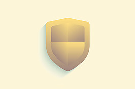 金色盾形立体投影安全主题背景