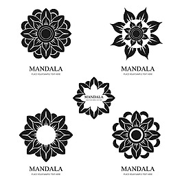 各种对称曼荼罗图案徽标