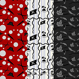 各种海盗元素装饰图案背景