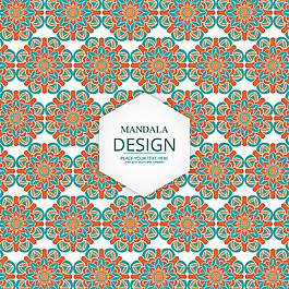 手绘曼陀罗花纹装饰图案