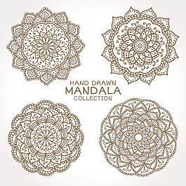 手绘曼陀罗装饰花纹图案系列