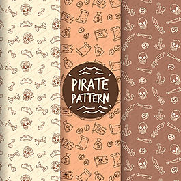 手绘海盗元素装饰图案背景