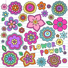 可爱儿童画花朵
