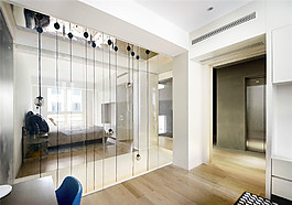 现代简约室内玻璃墙设计图
