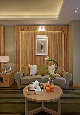 现代客厅茶几沙发背景墙设计图