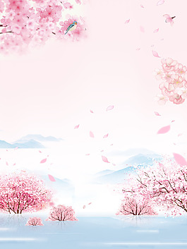 樱花季海报背景素