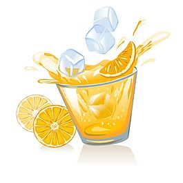 冰爽橙子汁背景图