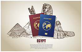 埃及旅行插画