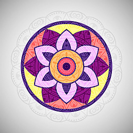 五颜六色的曼陀罗花卉装饰图案背景