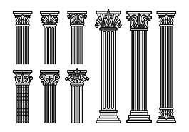 复古手绘罗马柱