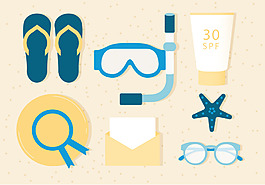 扁平化夏季度假图标