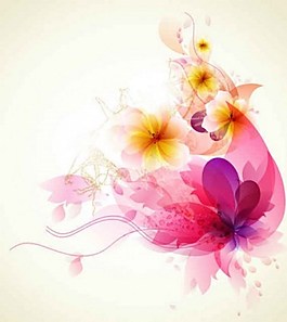 彩色鲜花抽象背景图