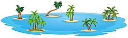 海滩椰子树矢量图