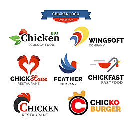 各种鸡标志logo设计矢量素材
