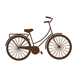 褐色单车元素
