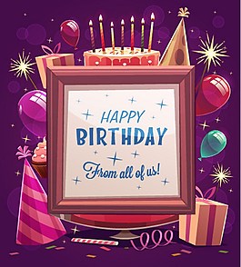 生日派对元素矢量图