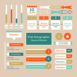 扁平风格信息图元素平面设计素材