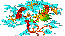 卡通元素浮雕中国龙素材